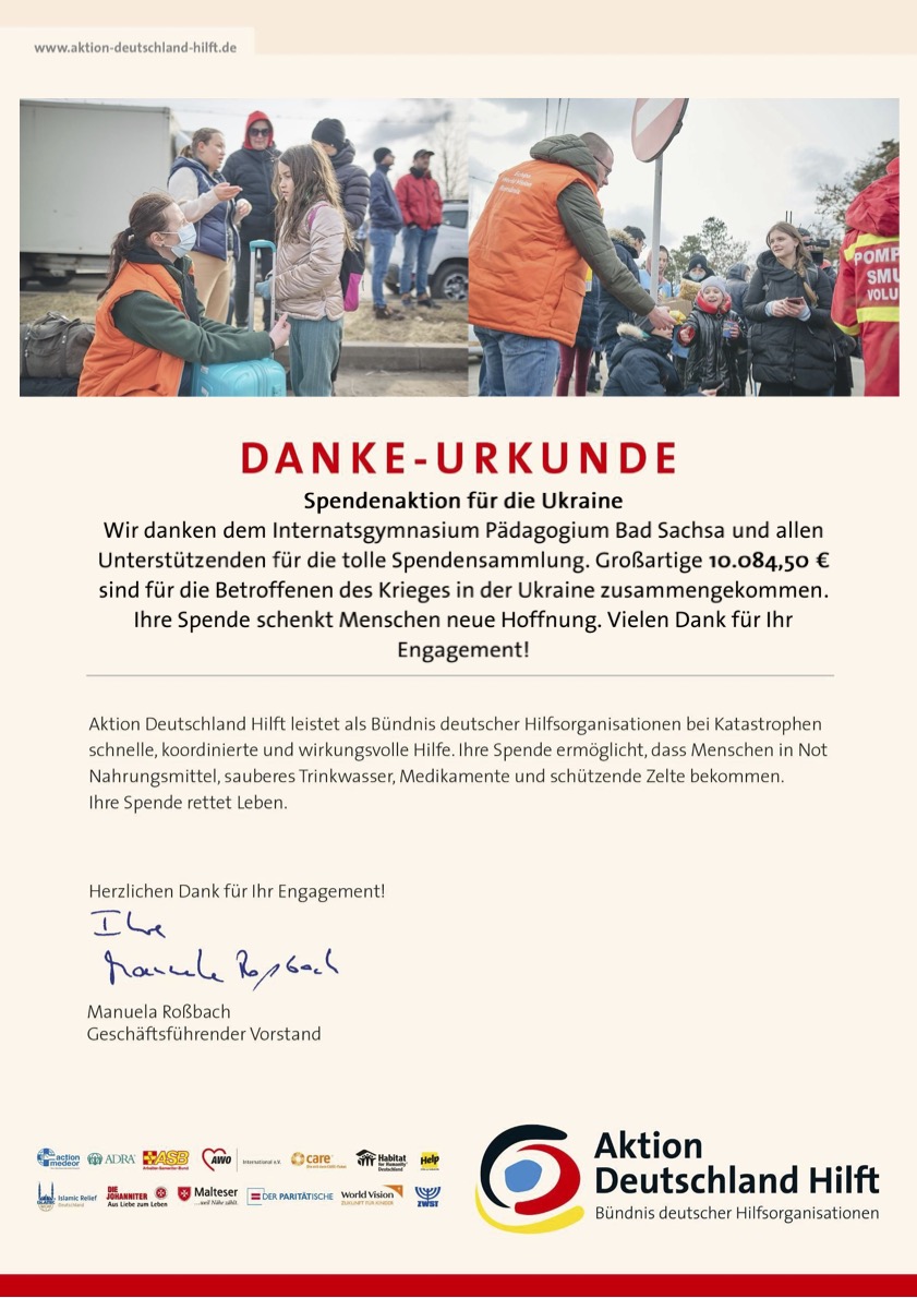 Danke-Urkunde